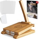 panan wooden tortilla press in acacia wood with natural grain for sturdy tortillas.