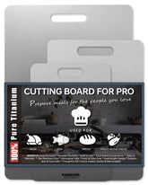 Panbemer titanium cutting board 10-inch with non-porous surface for quick cleanup.