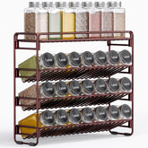 PanPanPal 4-Tier Spice Rack with tilted shelves keeps labels facing forward for quick access.