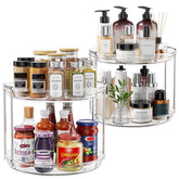 Pantasia 2-pack 2-tier lazy susan turntable for quick cabinet organization