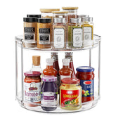 Pantasia two-tier lazy susan rotates smoothly for cabinet spice storage