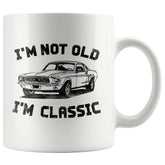 Panvola I'm Not Old I'm Classic mug with vintage car design, a timeless desk companion.