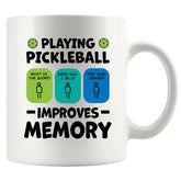 Panvola pickleball memory mug front design, ideal for daily coffee.