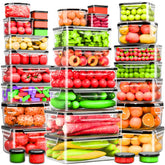 Panxenaulos 62-piece container set with airtight lids for fresh leftovers.
