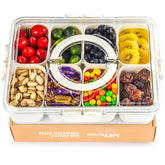 PANYEE Snack Box with lid and handle; clear compartments for organized, on-the-go snacking.