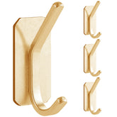 Paoli heavy-duty adhesive hooks in gold mounted on wall for sturdy storage