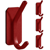 Paoli heavy-duty adhesive wall hook red front view demonstrating strong hold for coats and towels.