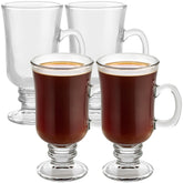 PARNOO Irish Coffee Mugs with clear glass and a comfortable handle for daily beverages.