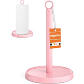PAROTO pink paper towel holder base with weighted stability for steady tearing