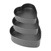 Parthan heart-shaped springform tins set of three for versatile baking sessions.