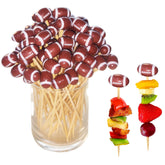 Partico football cocktail picks with 15cm top football design for elegant garnishes.