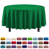 Party Solids emerald green round 84in tablecloth ideal for spill protection during gatherings