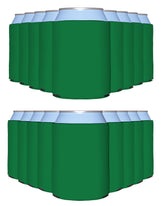 PartyPrints Kelly green can cooler pack keeps drinks cold at parties.