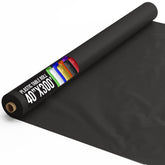 Partysolids Exquisite black rectangle tablecloth roll protects surfaces from spills.
