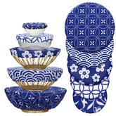 Patelai 10-piece bowl covers set with colorful patterns for versatile storage