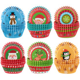 Patelai Christmas cupcake liners with snowflake pattern for festive presentation and easy baking prep