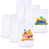 Patelai Sublimation Dishtowel flat lay shows vibrant design options for quick kitchen cleanup.