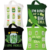 Paterr pickle tote bags set with four designs for versatile daily use.