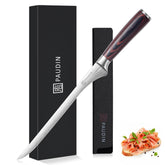 PAUDIN carving knife 10-inch blade close-up, razor edge for precise ham slicing