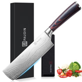 PAUDIN Nakiri Knife 7-inch blade for precise slicing.