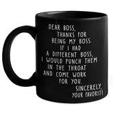 Pawfect House Dear Boss mug with front design, ideal for a thoughtful boss gift.