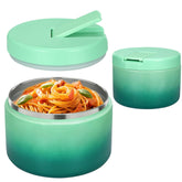 Pawtong 12oz insulated jar with buckle lid showing secure closure for school lunches
