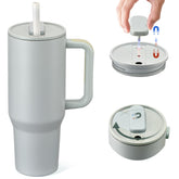 Pawtong 40oz tumbler with 2-in-1 lid and straw for convenient sipping.