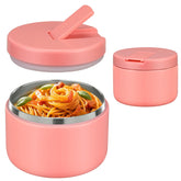 Pawtong buckle lid lunch container in pink for easy opening and secure transport.