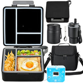 Pawtong lunch box set: bento box with removable ice grid keeps meals fresh for school.