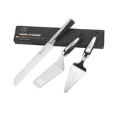 PAXNOK cake knife and pie server set in elegant gift box for gifting
