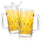 Paysky 22oz beer mug with handle showing crystal clarity for frosty pours.