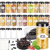 PeacePeo 16 oz clear jar with lid for pantry organization