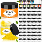 PeacePeo 4 oz plastic jars with lids for cosmetics and spices, compact storage solution.