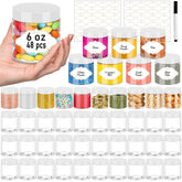 PeacePeo 6oz clear jar with wide mouth and white lid for easy filling and reuse.