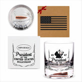 Pekuality Funny Whiskey Glass bullet-inlay close-up showing distinctive base.