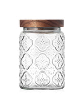 PENGSHU vintage glass jar with wood lid for Begonia, organized pantry storage