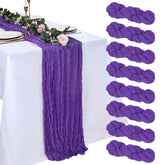pepmily purple cheesecloth table runner 21x120 inches enhances elegant wedding decor.