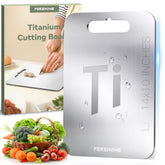 PEREHOME titanium cutting board with dual sides prevents cross-contamination during prep.