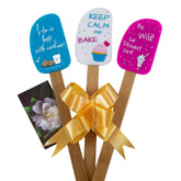 Perfect and Simple spatula set with 12-inch bamboo handles for durable non-stick use