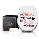 Perfectinsoy Sister by Heart wine glass in gift box for celebrations.