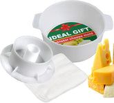 PetriStor cheese mold with follower piston 1.3qt in use for consistent cheesemaking results.