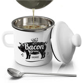 PGYARD mini bacon grease container on counter for clean fat storage after cooking