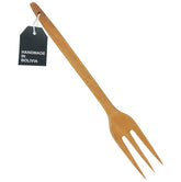 Phai Designs wooden fork three tines front view showing durable serving tool