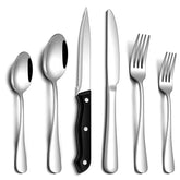 PHILIPALA 24pc silverware set with dining forks and spoons; durable stainless steel for daily use