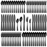 PHILIPALA black dinner knife with mirror finish, ideal for elegant table settings