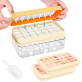 PHINOX ice cube tray with lid and bin for organized freezer storage and easy release.