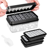PHINOX 3-pack ice tray with lid and bin for organized freezing.