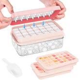 PHINOX ice tray with lid and bin front view for easy use and clean storage.