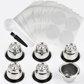 PHMEZLF stainless steel capsules close-up, durable design for repeated use and smooth espresso