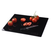 Phore tempered glass cutting board 16x12 black for safe chopping and easy cleaning.